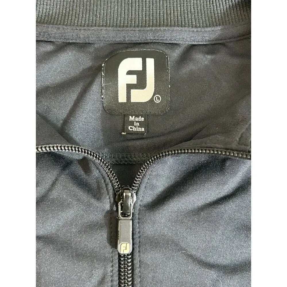 Footjoy FJ Men's Large Performance‎ Golf Pullover 1/4 Zip Black Long Sleeve